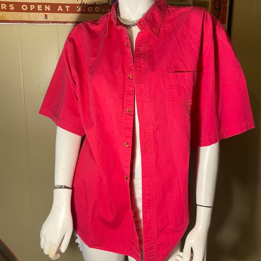 Vintage pink bugle boy button up dress shirt